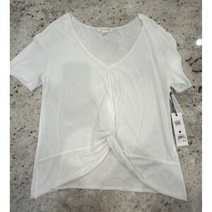 Treasure & Bond White Twist Front V-Neck Tee Size‎ M NWT